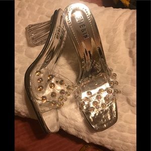 SHEIN clear sandals with clear balls